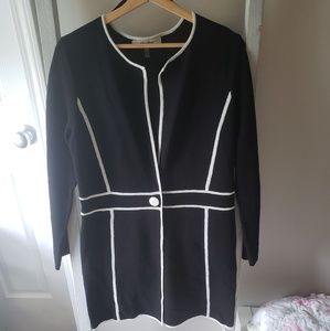 NWT Dress Barn Sweater Coat Black & White